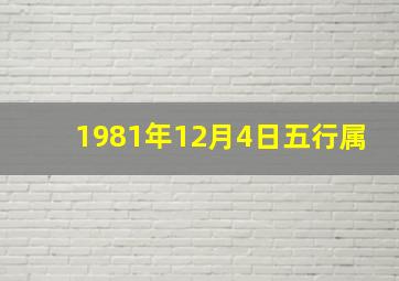 1981年12月4日五行属