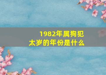 1982年属狗犯太岁的年份是什么