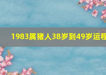 1983属猪人38岁到49岁运程