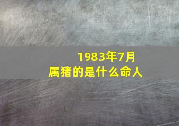 1983年7月属猪的是什么命人