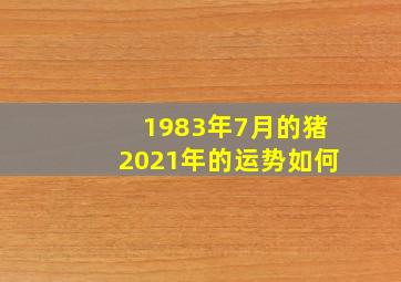 1983年7月的猪2021年的运势如何