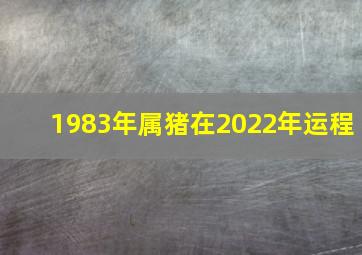 1983年属猪在2022年运程