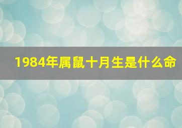 1984年属鼠十月生是什么命