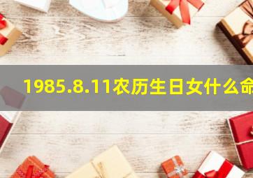 1985.8.11农历生日女什么命