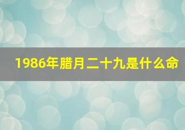 1986年腊月二十九是什么命