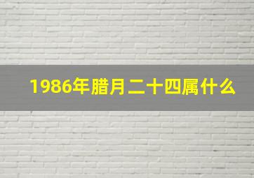 1986年腊月二十四属什么