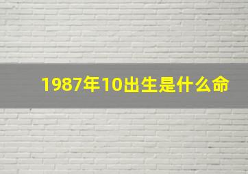 1987年10出生是什么命