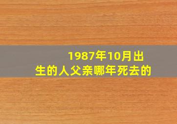 1987年10月出生的人父亲哪年死去的