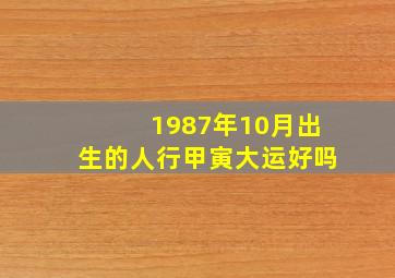 1987年10月出生的人行甲寅大运好吗