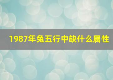 1987年兔五行中缺什么属性