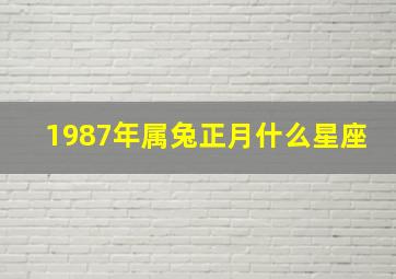 1987年属兔正月什么星座