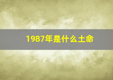 1987年是什么土命