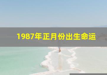 1987年正月份出生命运