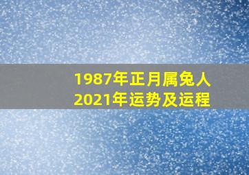 1987年正月属兔人2021年运势及运程