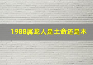 1988属龙人是土命还是木