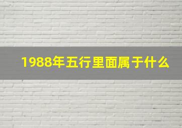 1988年五行里面属于什么