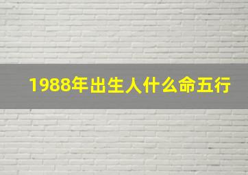 1988年出生人什么命五行