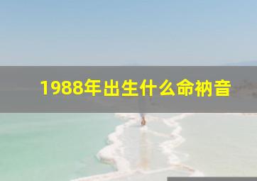 1988年出生什么命衲音