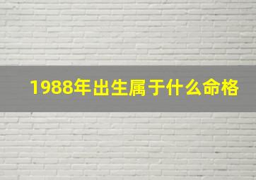 1988年出生属于什么命格