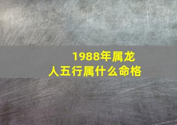 1988年属龙人五行属什么命格