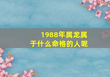 1988年属龙属于什么命格的人呢