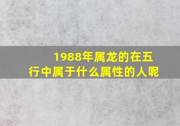 1988年属龙的在五行中属于什么属性的人呢