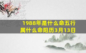 1988年是什么命五行属什么命阳历3月13日