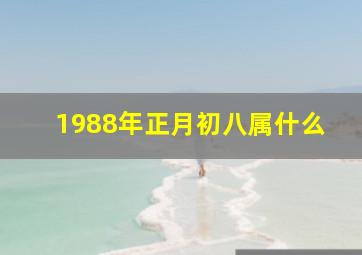 1988年正月初八属什么