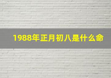 1988年正月初八是什么命