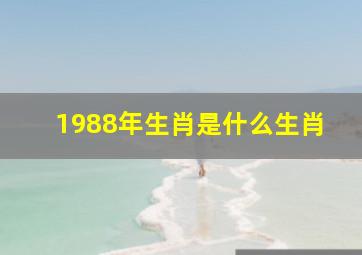 1988年生肖是什么生肖