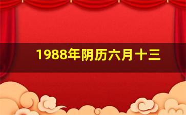 1988年阴历六月十三