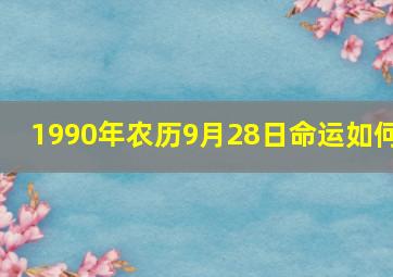 1990年农历9月28日命运如何