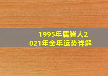 1995年属猪人2021年全年运势详解