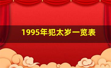 1995年犯太岁一览表