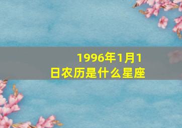 1996年1月1日农历是什么星座