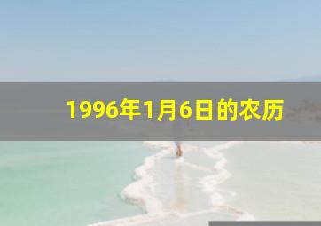 1996年1月6日的农历