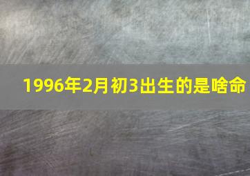 1996年2月初3出生的是啥命