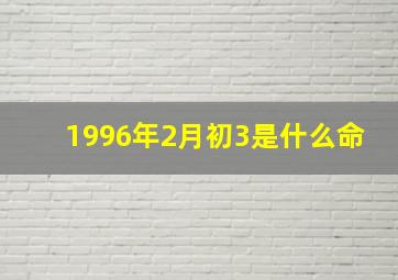 1996年2月初3是什么命