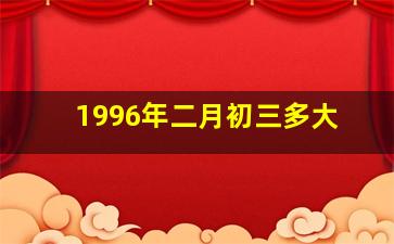 1996年二月初三多大