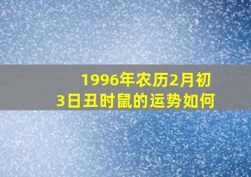 1996年农历2月初3日丑时鼠的运势如何