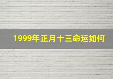 1999年正月十三命运如何