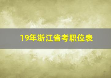 19年浙江省考职位表