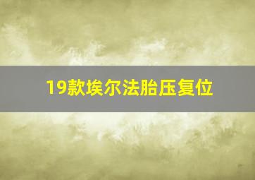 19款埃尔法胎压复位