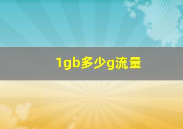 1gb多少g流量