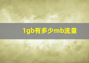 1gb有多少mb流量