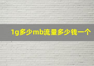 1g多少mb流量多少钱一个