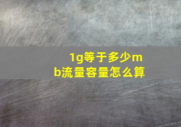 1g等于多少mb流量容量怎么算