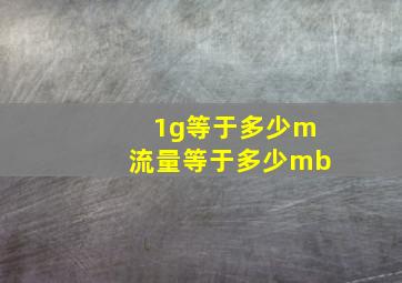 1g等于多少m流量等于多少mb