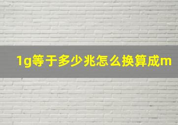 1g等于多少兆怎么换算成m