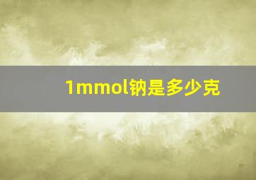 1mmol钠是多少克